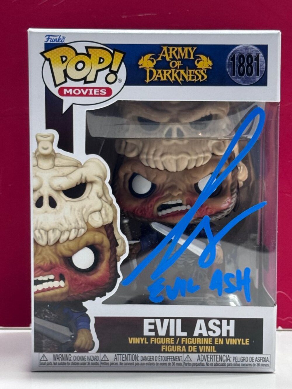 FUNKO POP Army of Darkness EVIL ASH #1881 Signed by Bruce Campbell COA AUTHENTIC